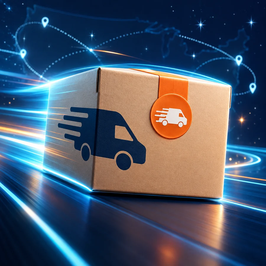 Packed parcel ready for U.S. standard shipping