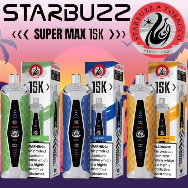 Starbuzz Tobacco Super Max 15K Disposable Vape 5% Starbuzz Tobacco Super Max 15K Disposable Vape 5%