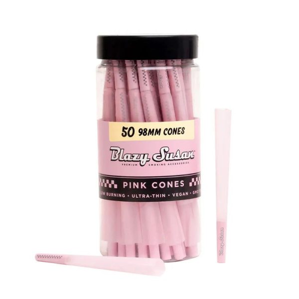 Blazy Susan Pink 98mm Pre-Rolled Cones - 50 pic