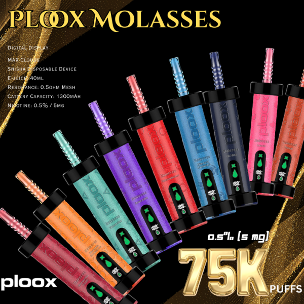 Ploox Molasses By Luxpodz 75K Disposable Vape 0.5% / 5mg