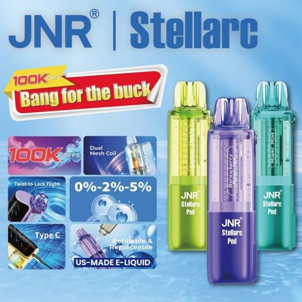 JNR Stellarc 100K Disposable Pod 5% JNR Stellarc 100K Disposable Pod 5%