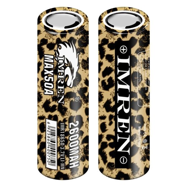 IMREN Leopard 18650 2600mAh MAX50A Battery 2-PACK