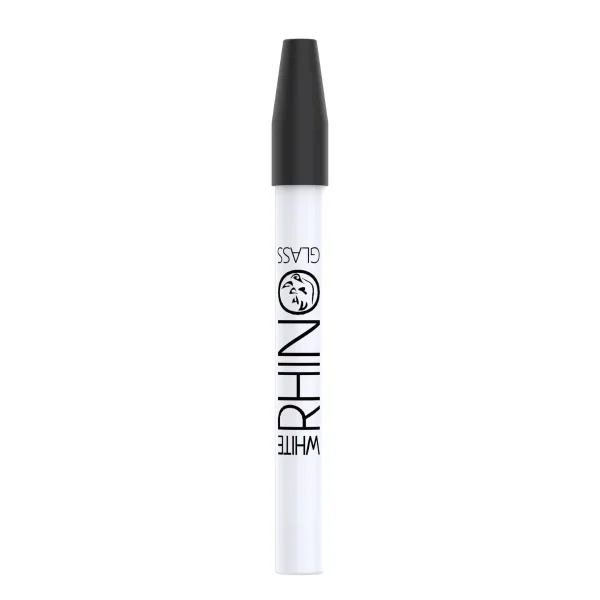 White Rhino White Ceramic Straw With Black Silicone Cap Single